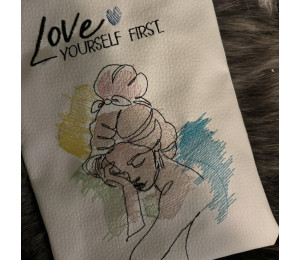 ADVENTSKALENDER 20. Dezember - Stickdatei - Love yourself first Frau LineArt